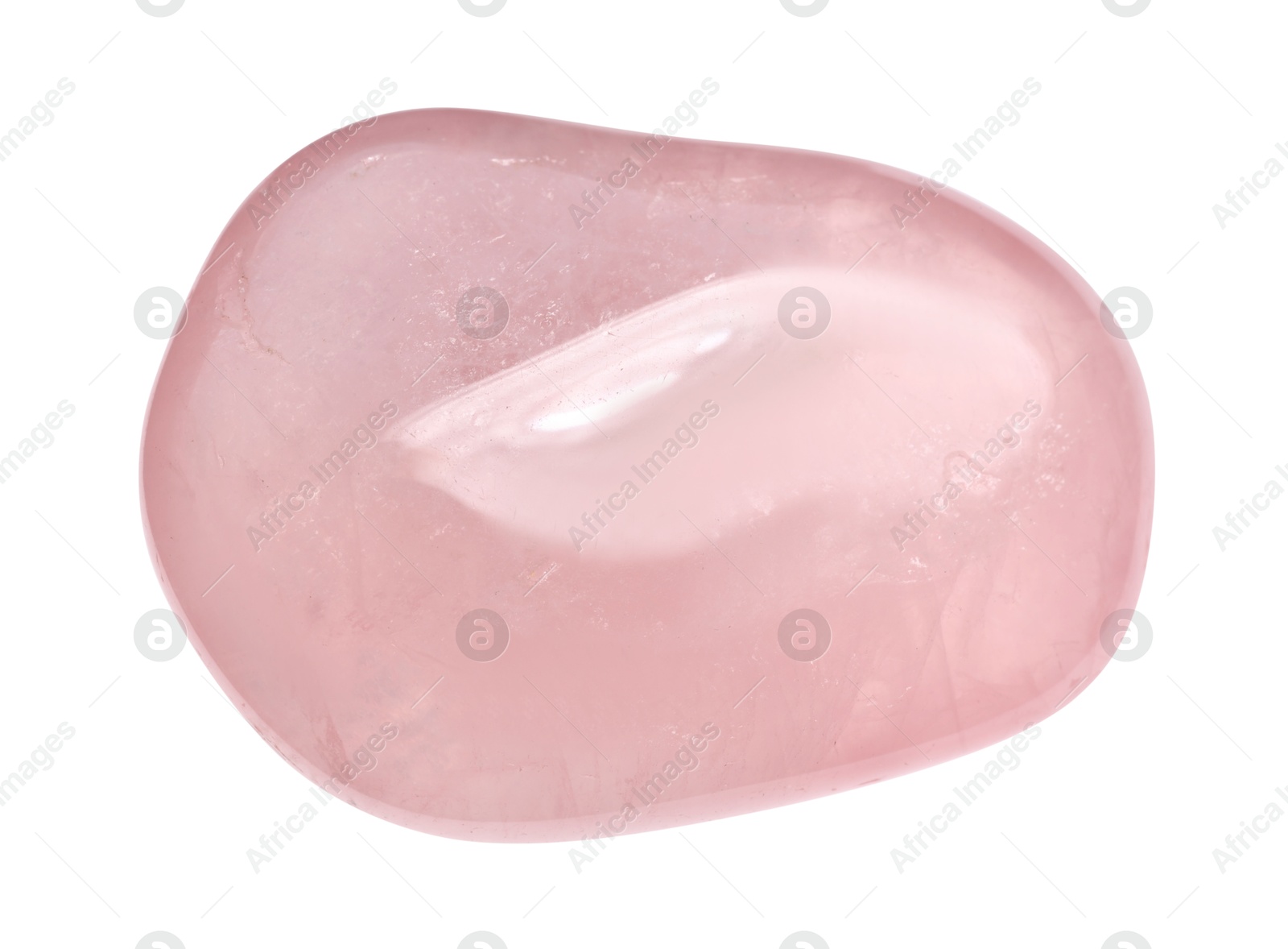 Photo of Beautiful rose quartz isolated on white. Natural gemstone