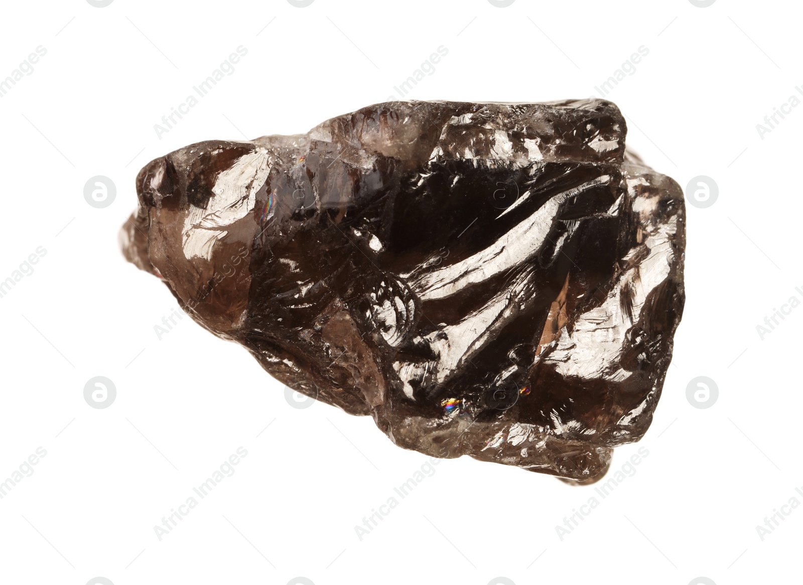 Photo of Beautiful smoky quartz isolated on white. Natural gemstone