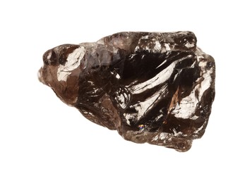 Photo of Beautiful smoky quartz isolated on white. Natural gemstone