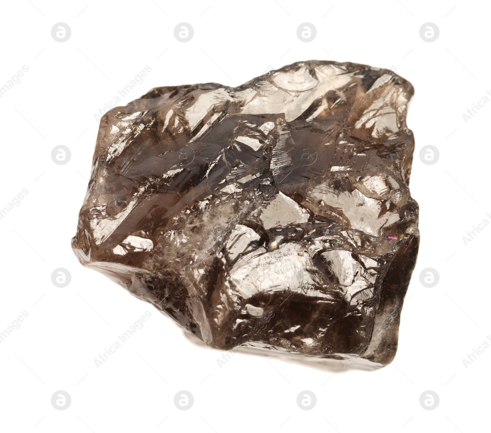 Photo of Beautiful smoky quartz isolated on white. Natural gemstone