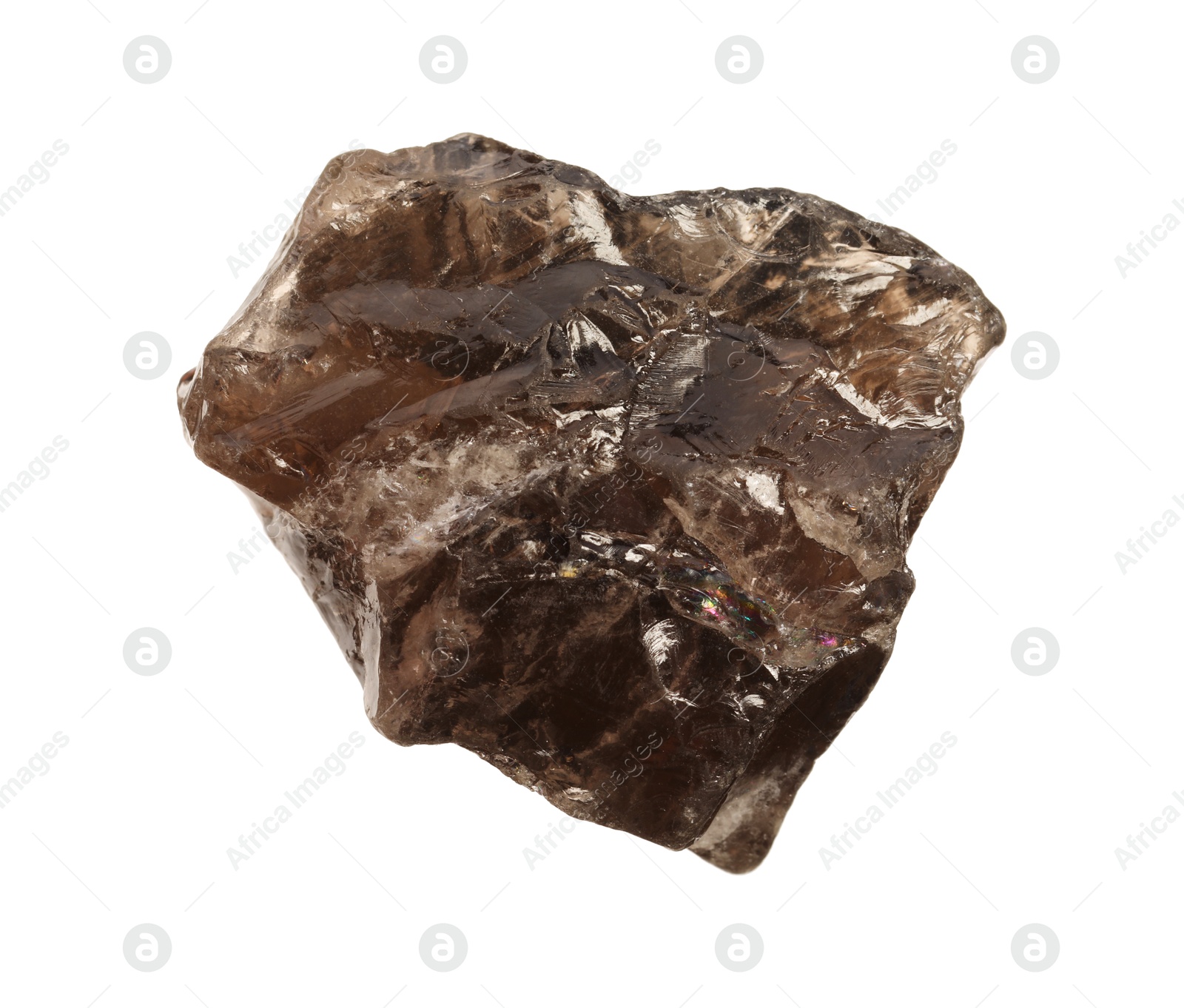 Photo of Beautiful smoky quartz isolated on white. Natural gemstone