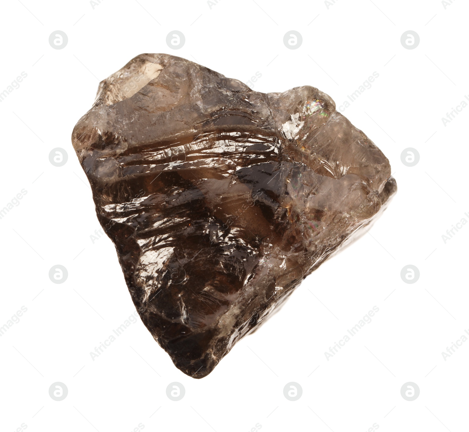 Photo of Beautiful smoky quartz isolated on white. Natural gemstone