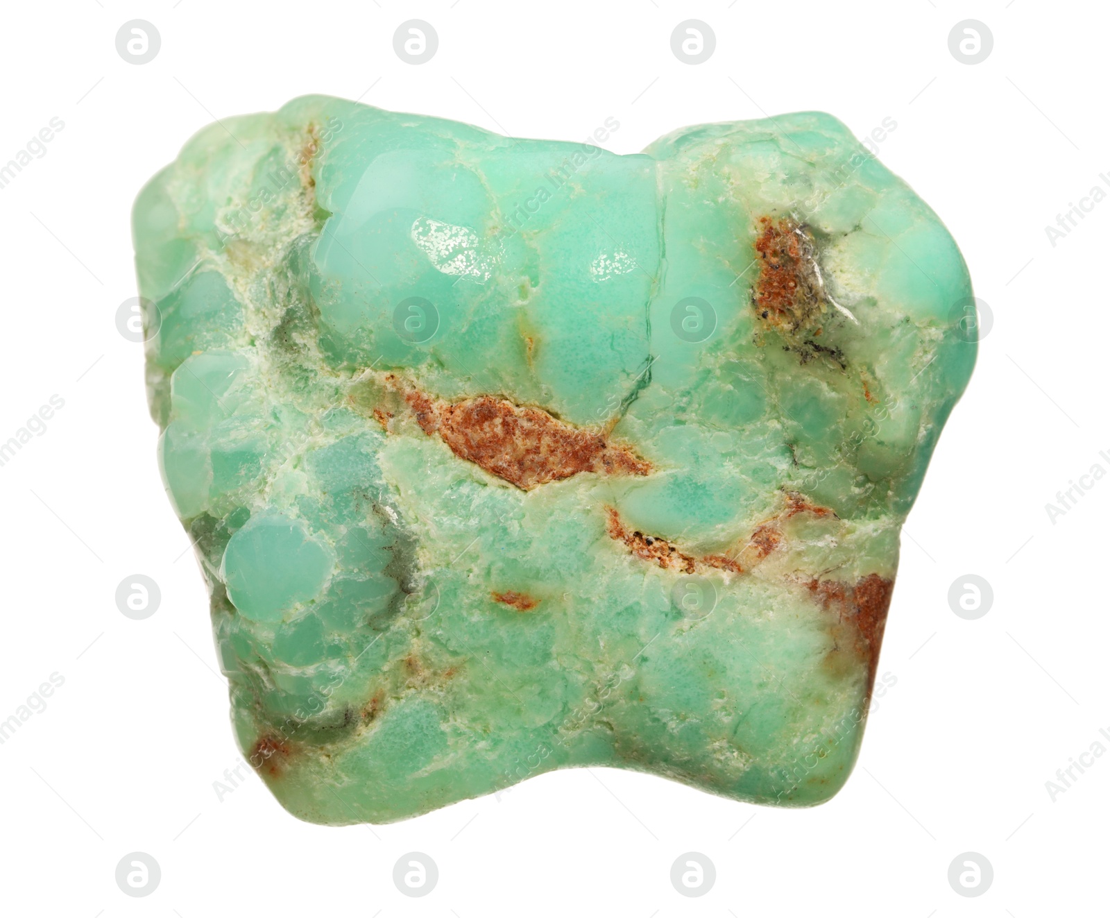 Photo of Beautiful chrysoprase isolated on white. Natural gemstone