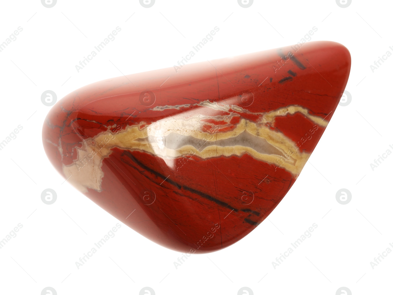 Photo of Beautiful red jade isolated on white. Natural gemstone