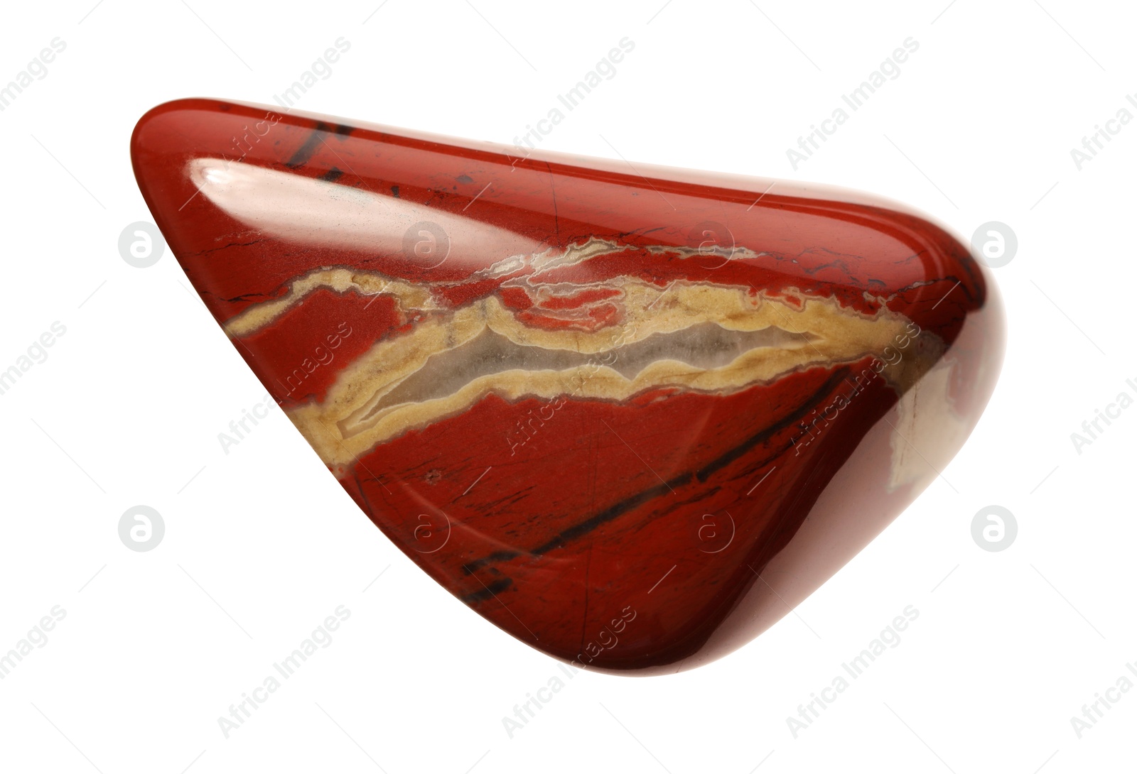 Photo of Beautiful red jade isolated on white. Natural gemstone