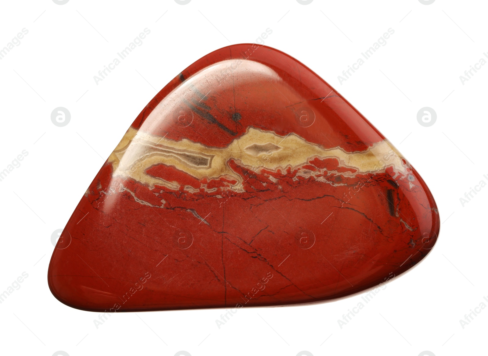 Photo of Beautiful red jade isolated on white. Natural gemstone