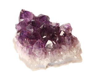 Photo of Beautiful amethyst isolated on white. Natural gemstone