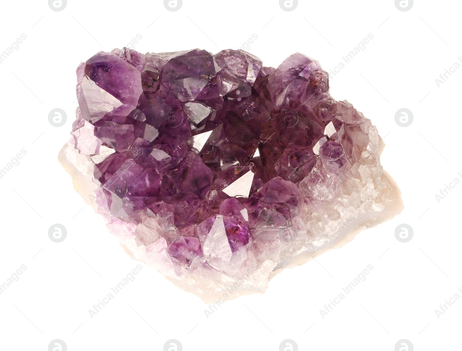 Photo of Beautiful amethyst isolated on white. Natural gemstone