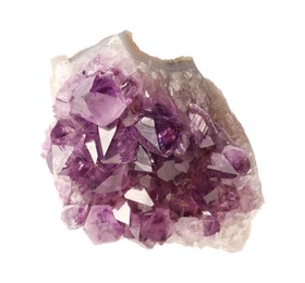 Photo of Beautiful amethyst isolated on white. Natural gemstone