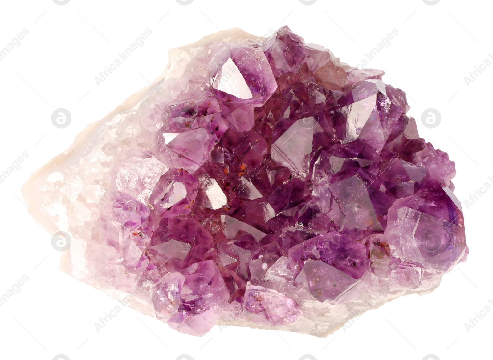 Photo of Beautiful amethyst isolated on white. Natural gemstone