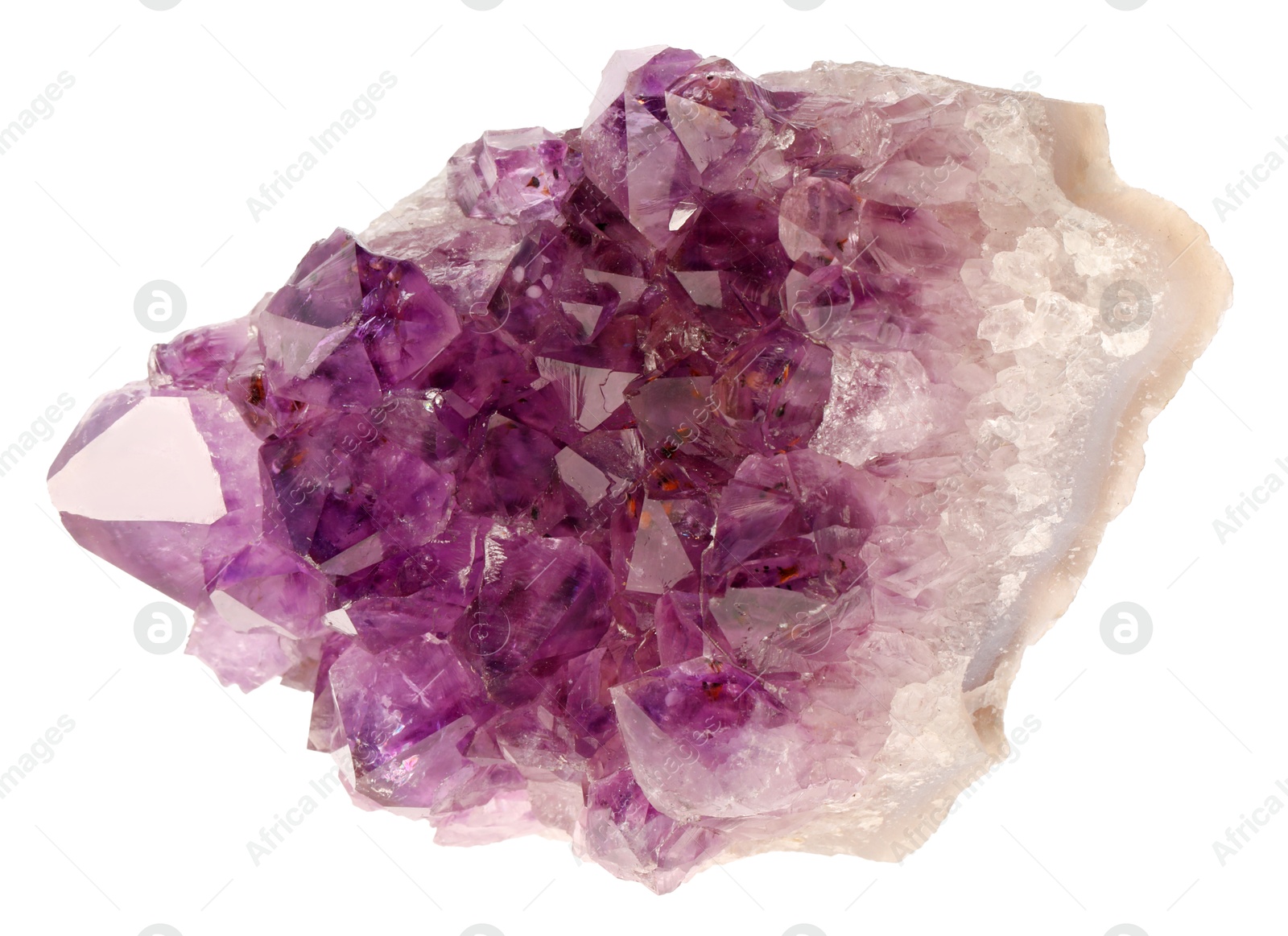 Photo of Beautiful amethyst isolated on white. Natural gemstone