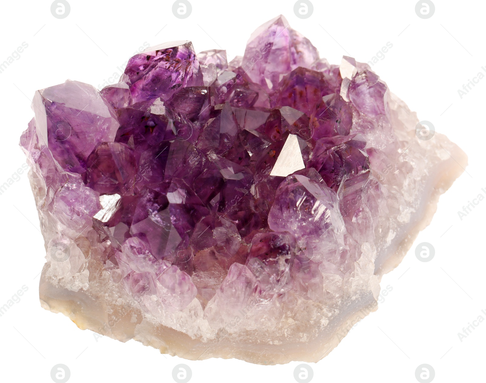 Photo of Beautiful amethyst isolated on white. Natural gemstone