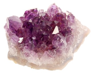 Photo of Beautiful amethyst isolated on white. Natural gemstone