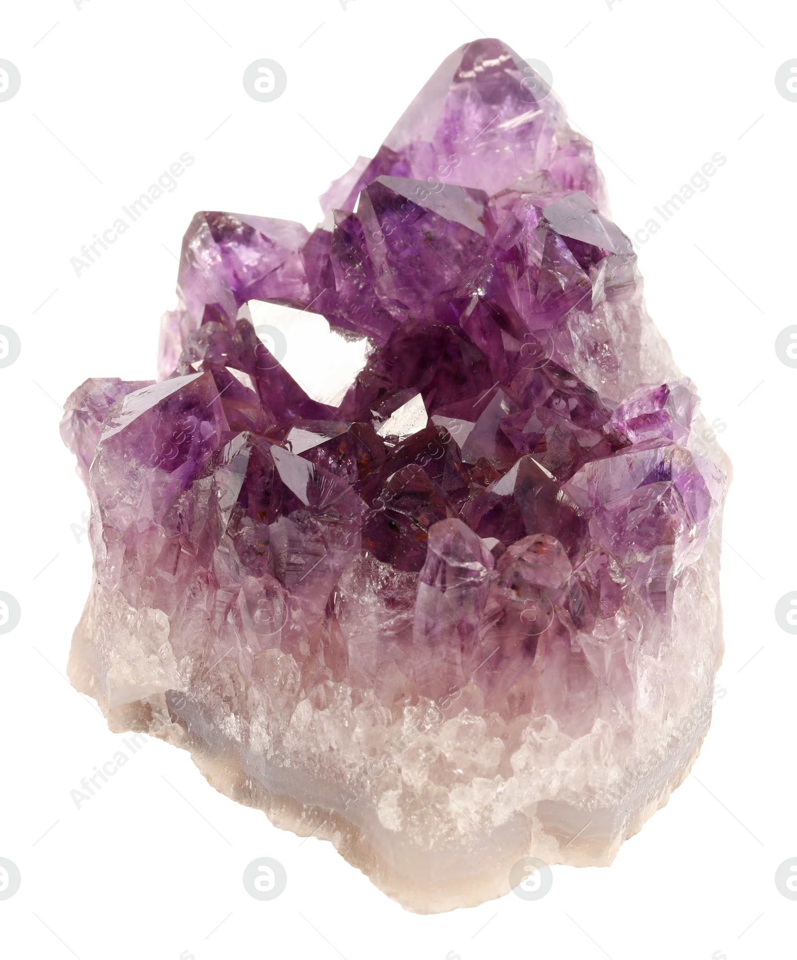 Photo of Beautiful amethyst isolated on white. Natural gemstone