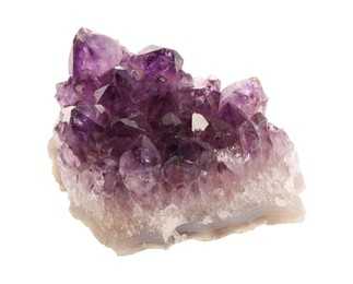 Photo of Beautiful amethyst isolated on white. Natural gemstone