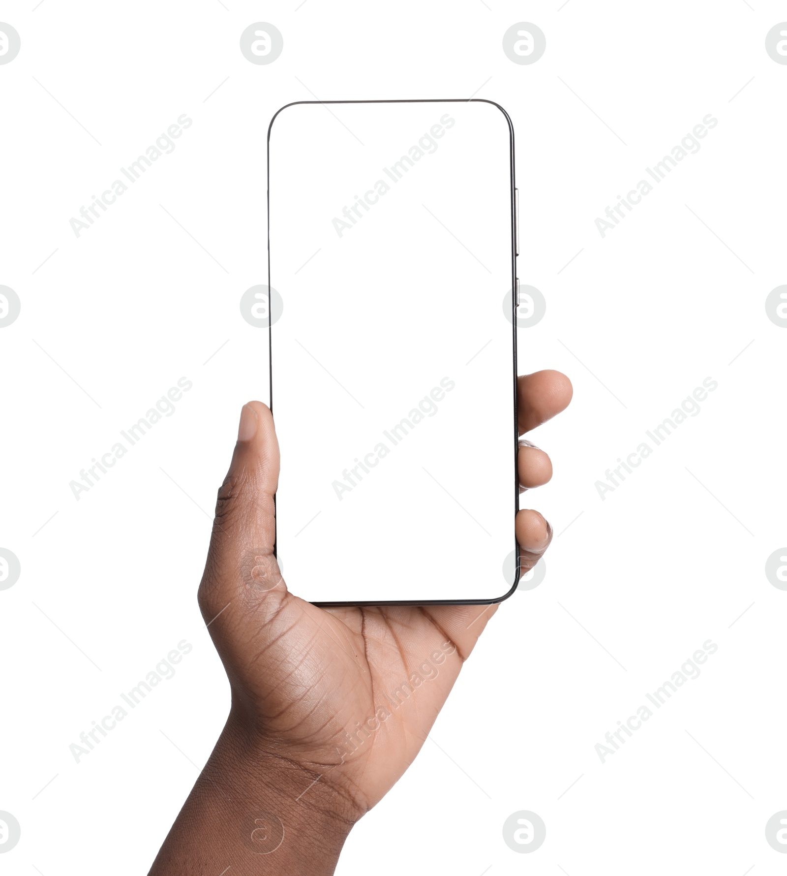 Woman with modern smartphone on white background, closeup Photo of Woman with modern smartphone on white background, closeup