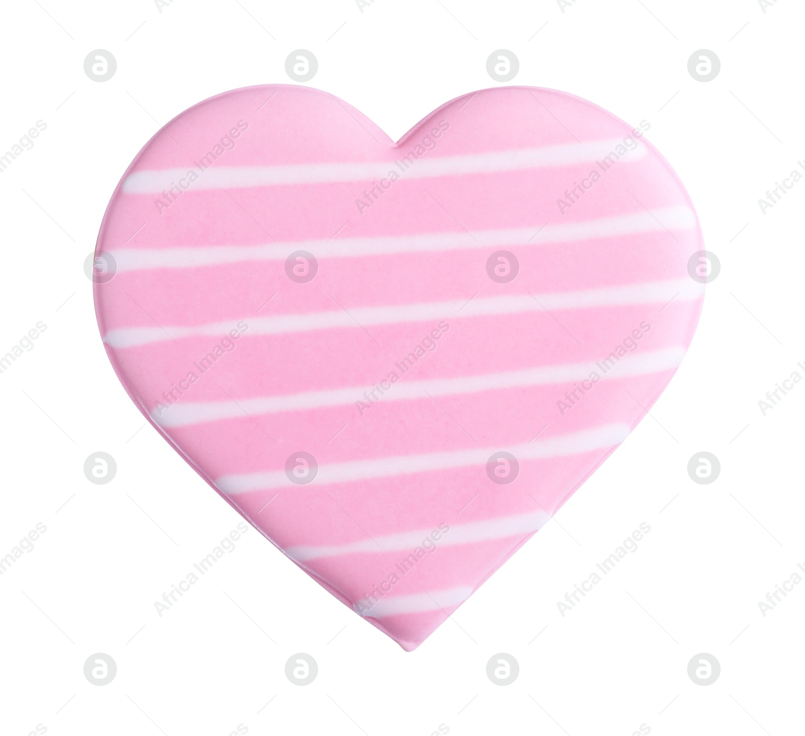 Photo of Delicious heart shaped cookie isolated on white. Valentine's Day