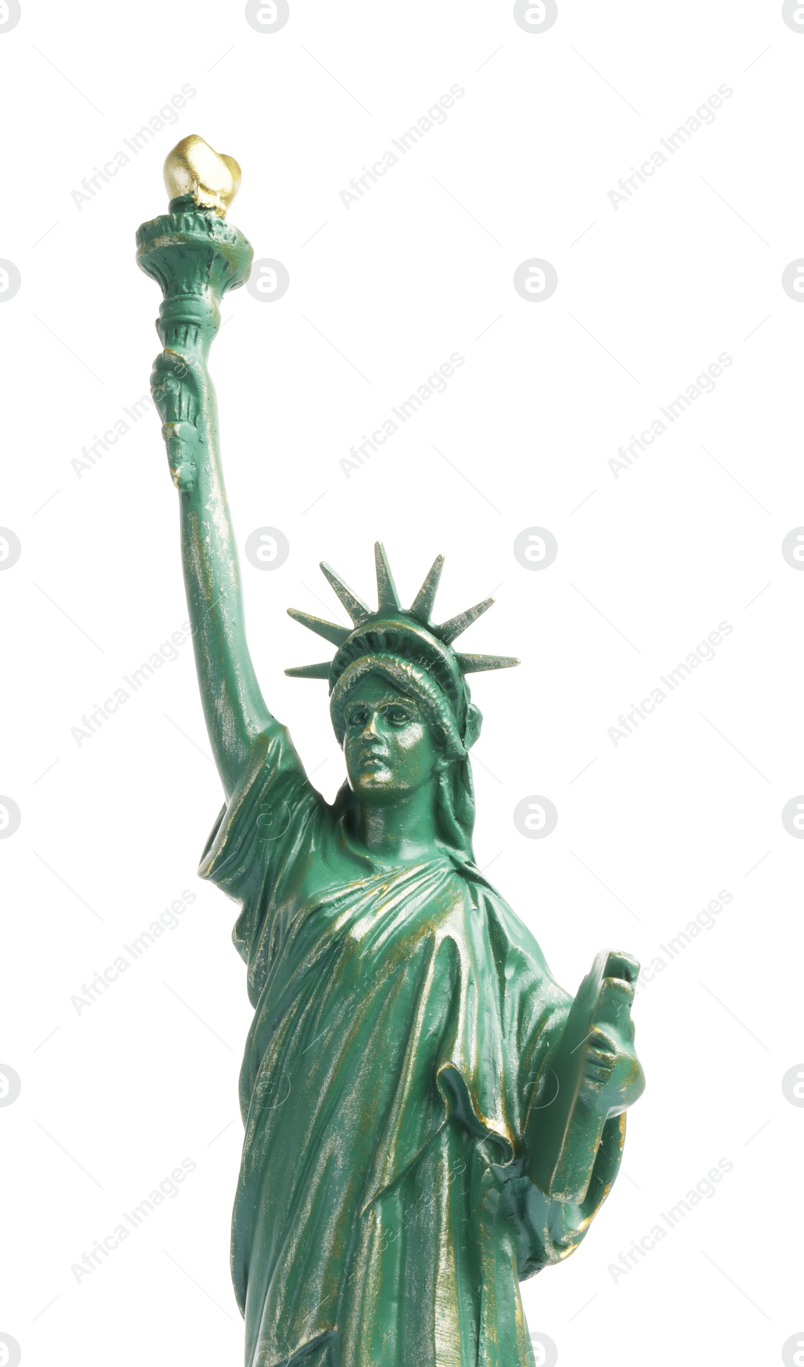 Photo of Statue of Liberty isolated on white. Symbol of freedom