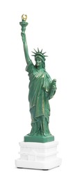 Photo of Statue of Liberty isolated on white. Symbol of freedom