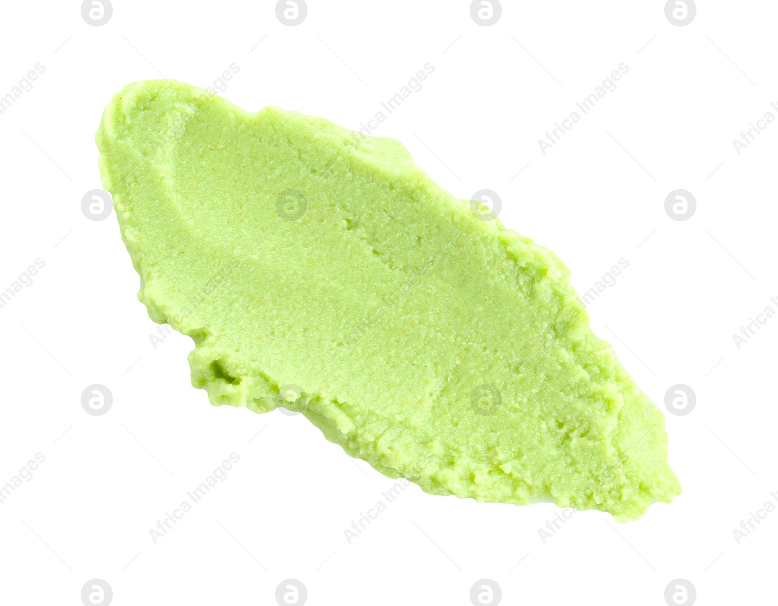 Photo of Hot wasabi paste isolated on white, top view