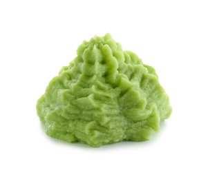 Photo of Wasabi paste isolated on white. Spicy condiment