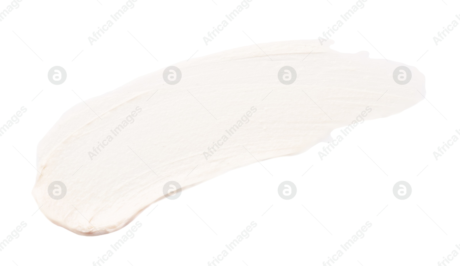 Photo of Sample of cosmetic product isolated on white, top view