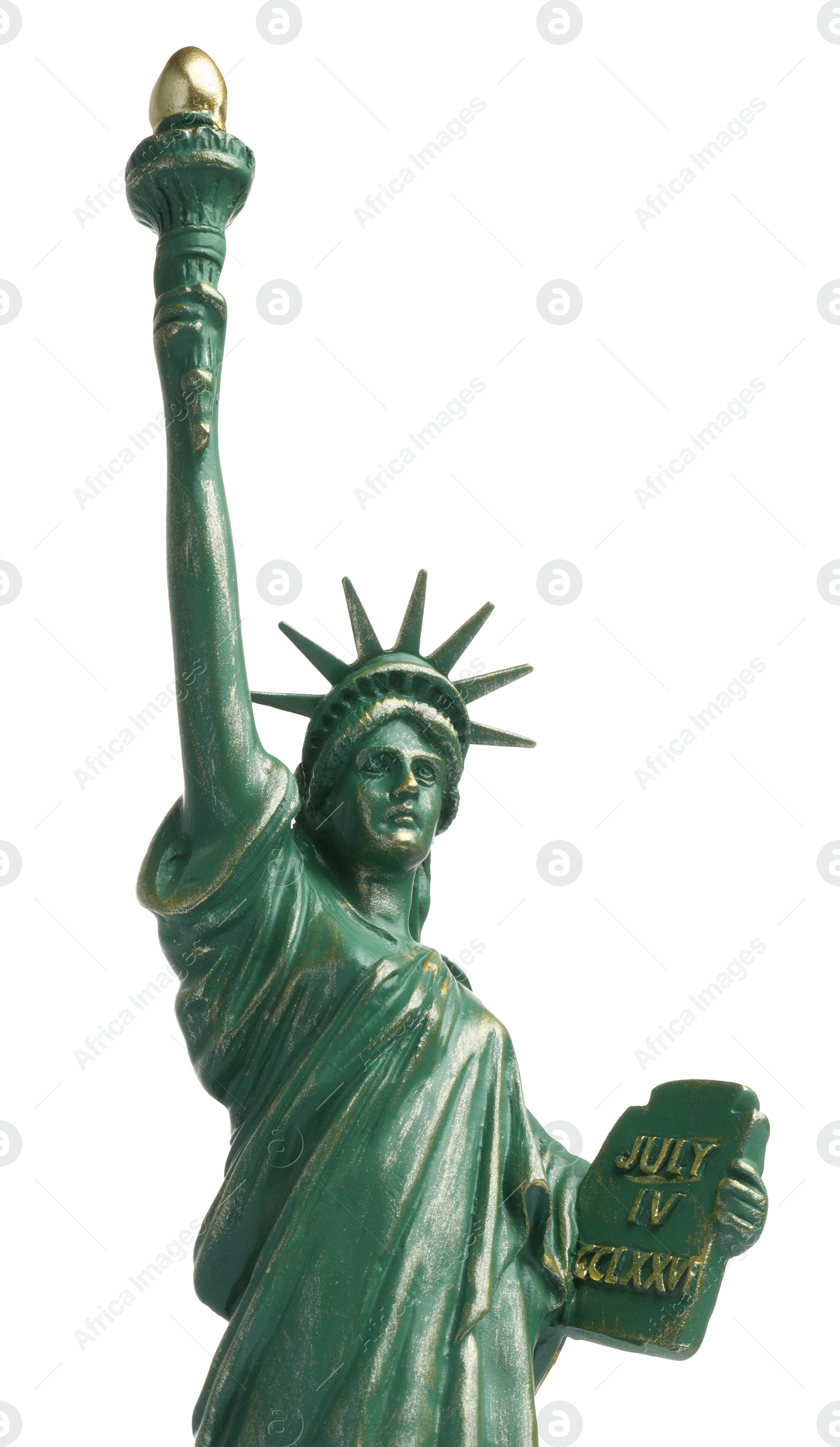 Photo of Statue of Liberty isolated on white. Symbol of freedom