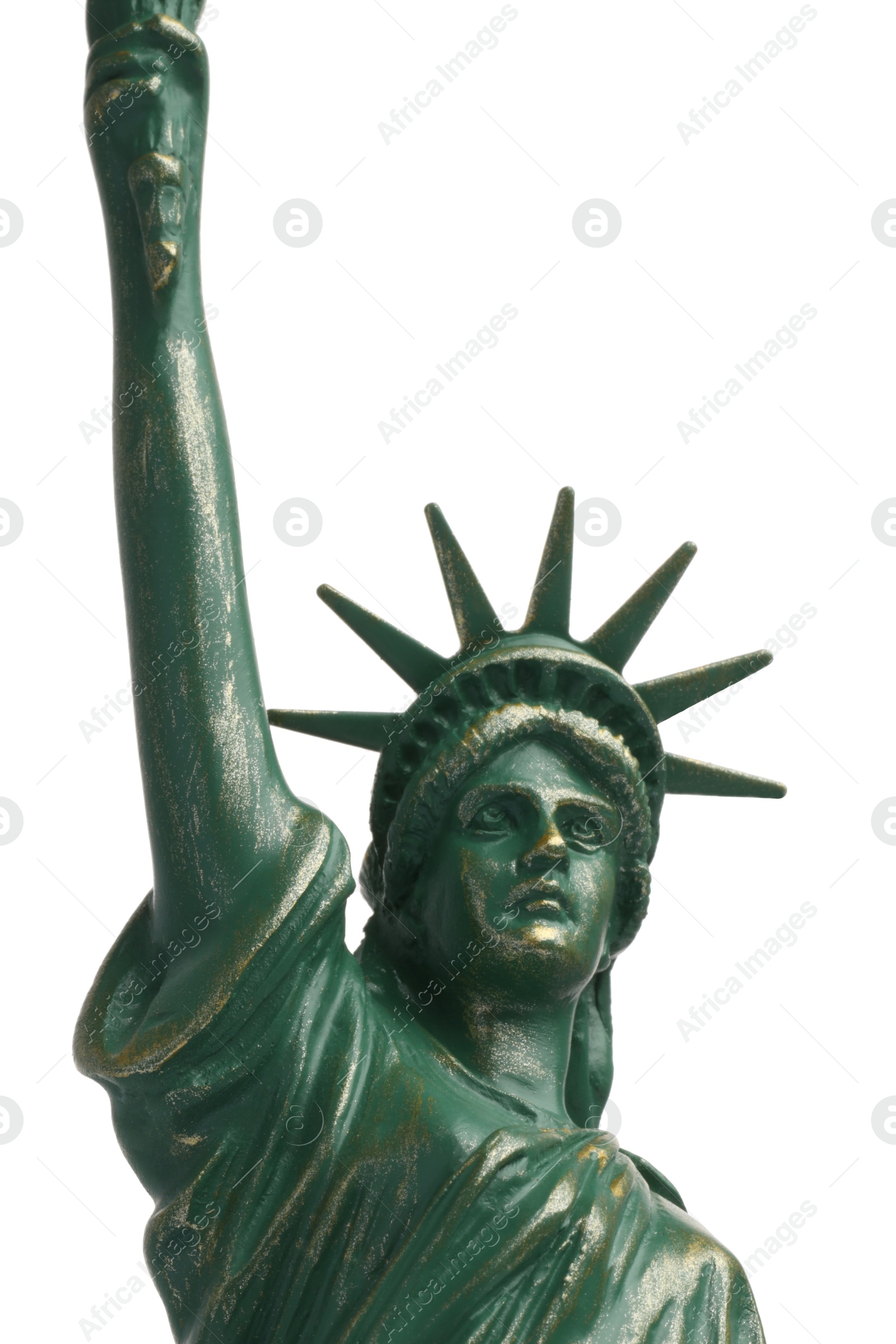 Photo of Statue of Liberty isolated on white. Symbol of freedom