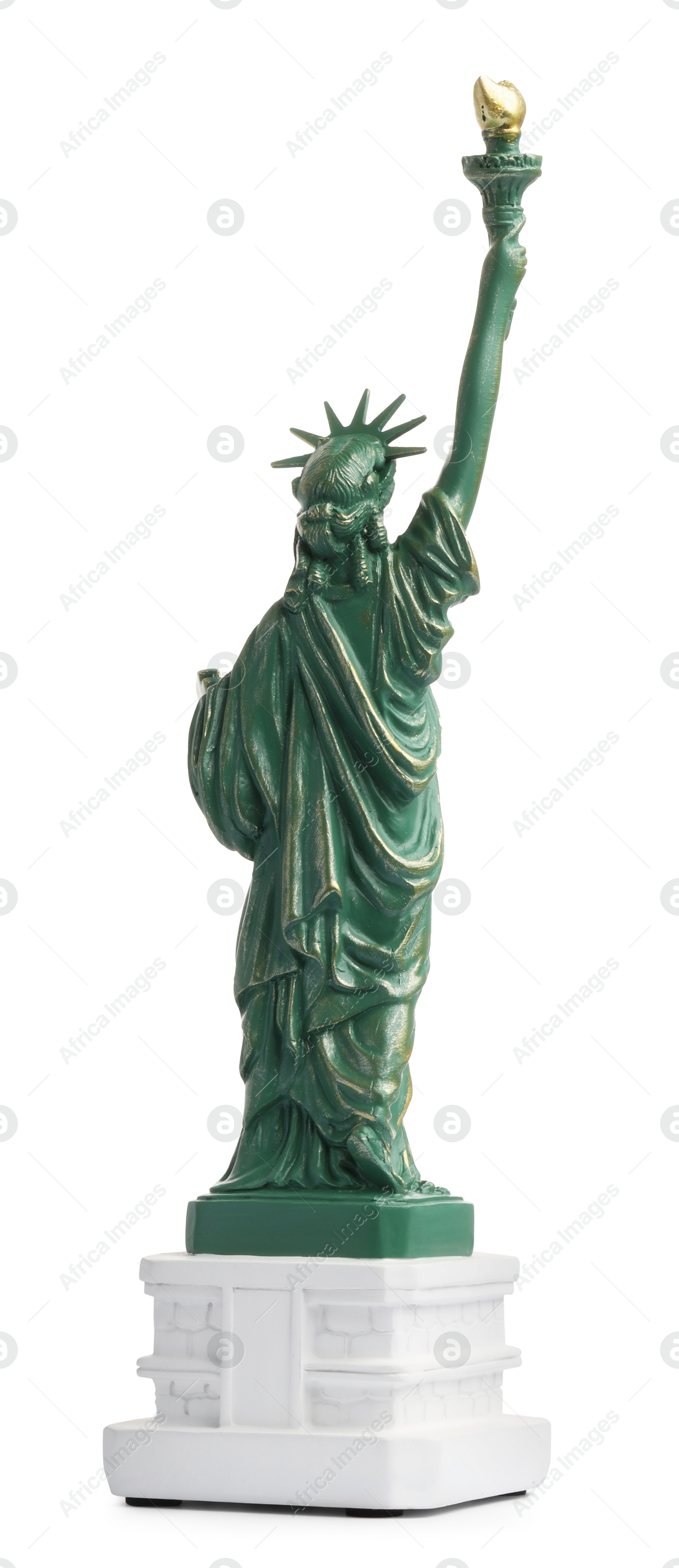 Photo of Statue of Liberty isolated on white. Symbol of freedom