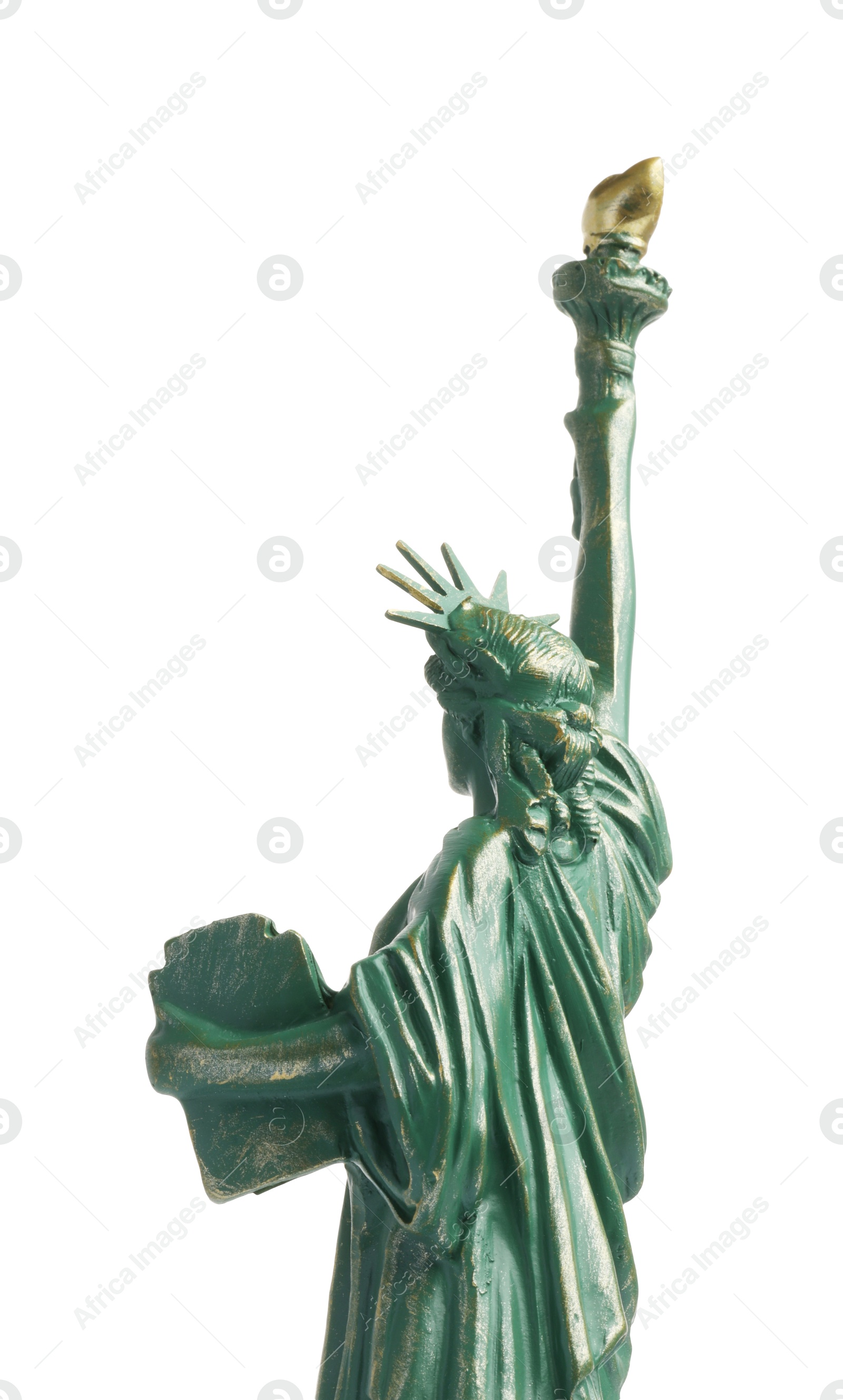 Photo of Statue of Liberty isolated on white. Symbol of freedom