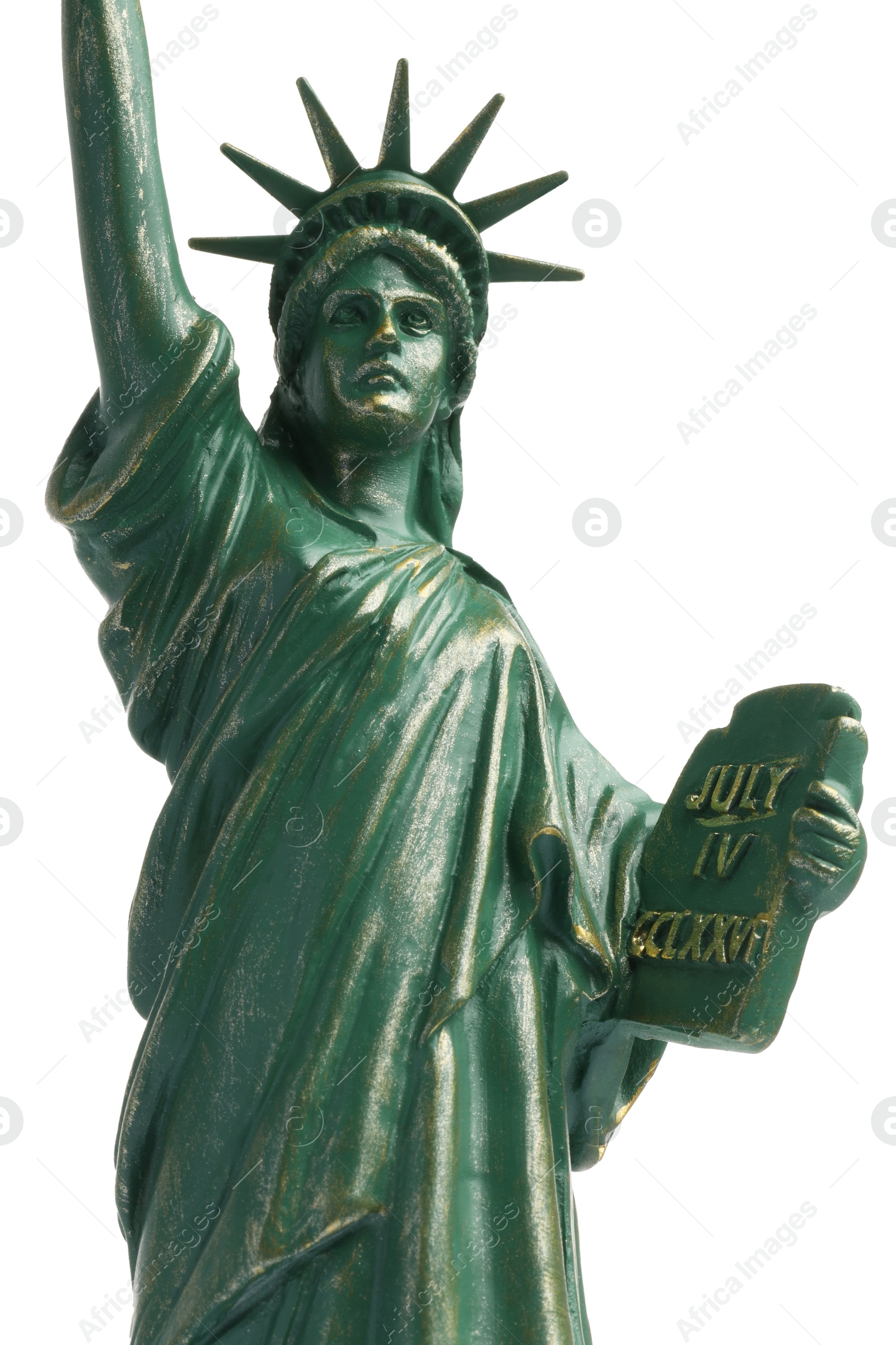 Photo of Statue of Liberty isolated on white. Symbol of freedom