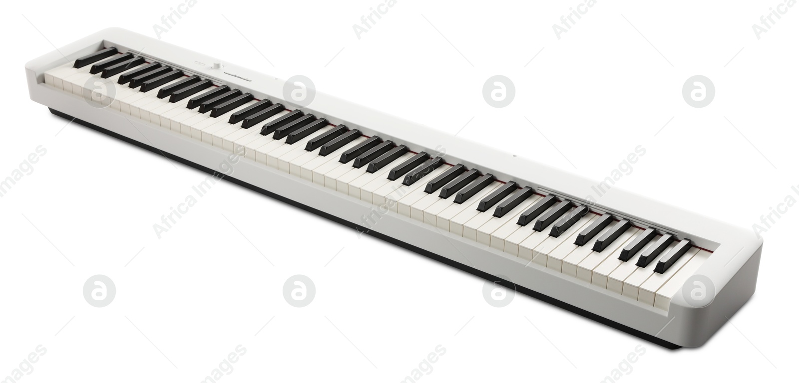 Photo of One synthesizer on white background. Electronic musical instrument