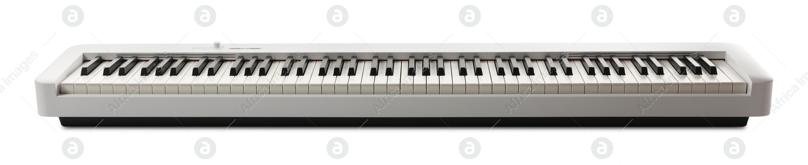 Photo of One synthesizer on white background. Electronic musical instrument