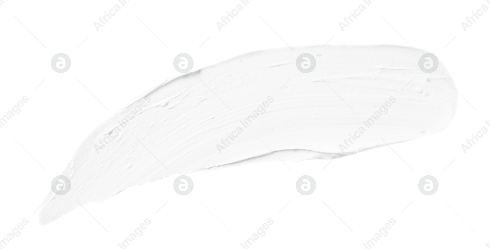 Photo of Cream isolated on white, top view. Sample of cosmetic product