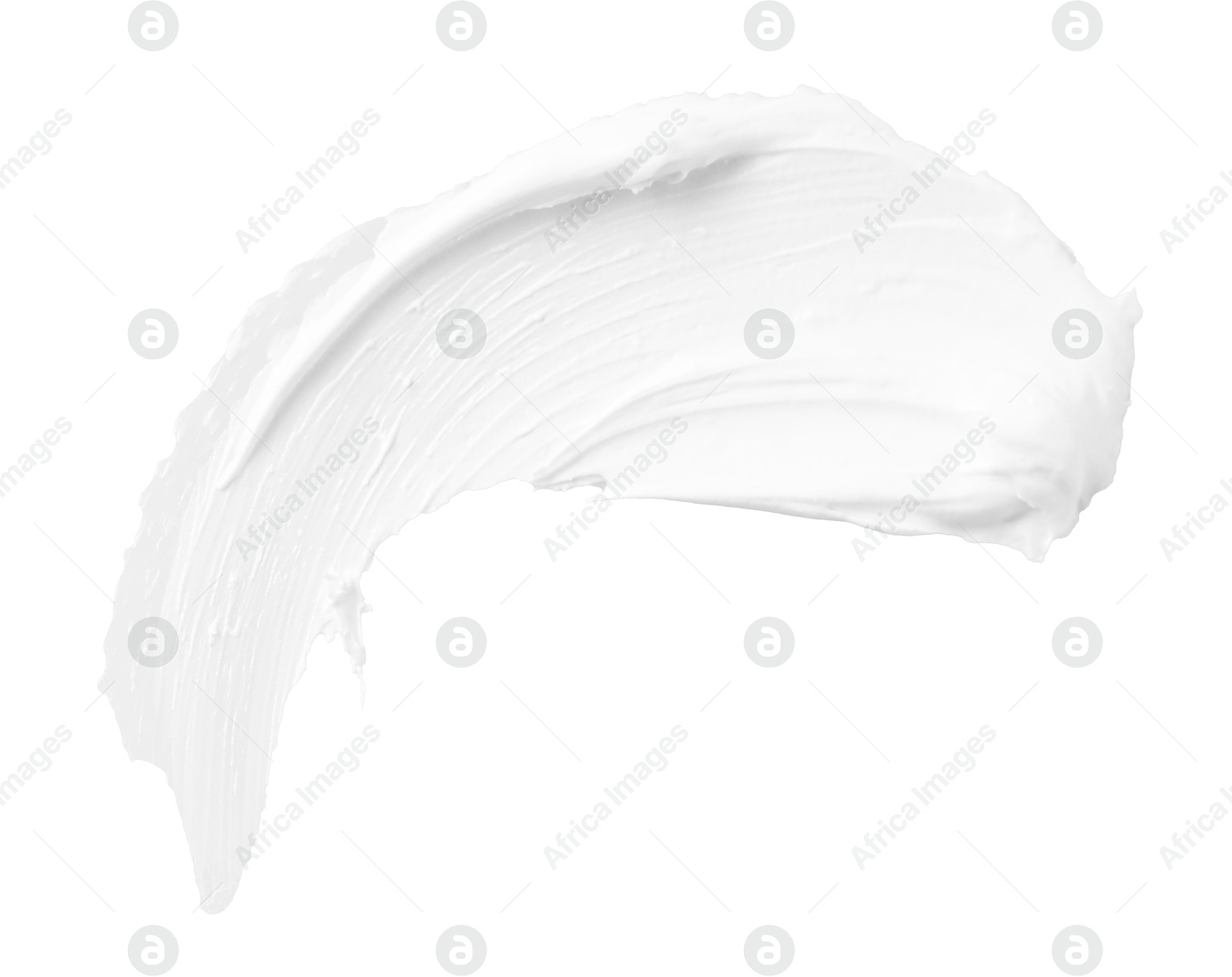 Photo of Cream isolated on white, top view. Sample of cosmetic product