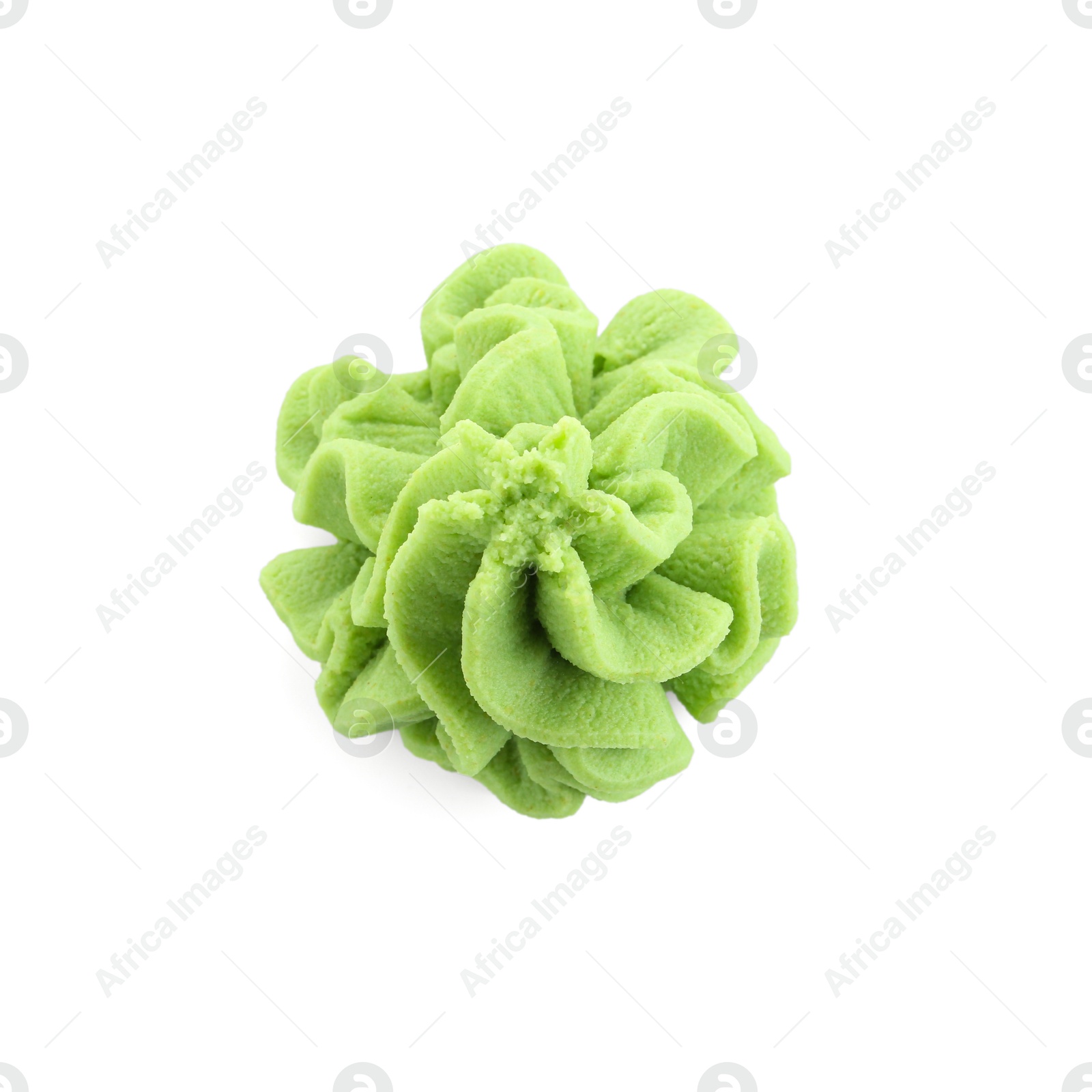 Photo of Hot wasabi paste isolated on white, top view