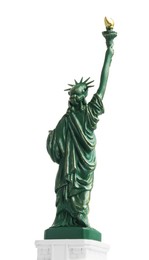 Photo of Statue of Liberty isolated on white. Symbol of freedom