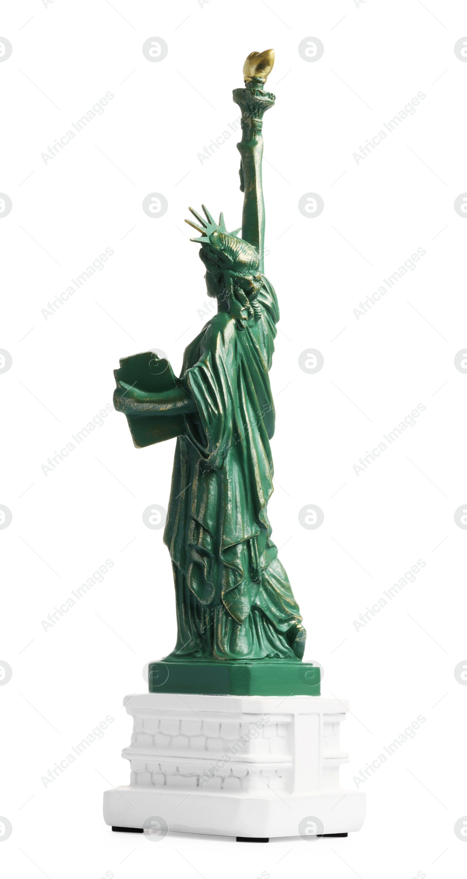 Photo of Statue of Liberty isolated on white. Symbol of freedom