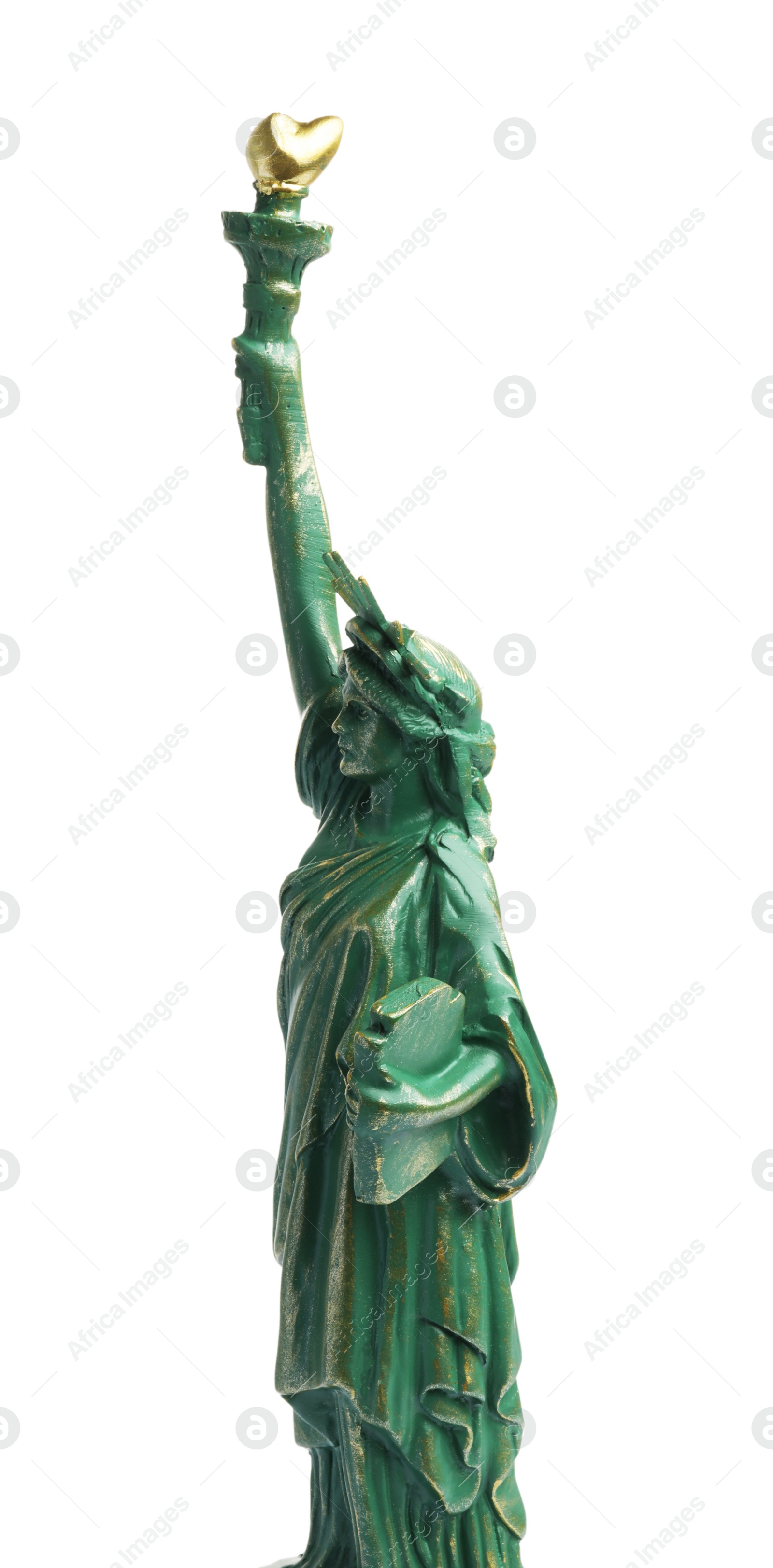 Photo of Statue of Liberty isolated on white. Symbol of freedom