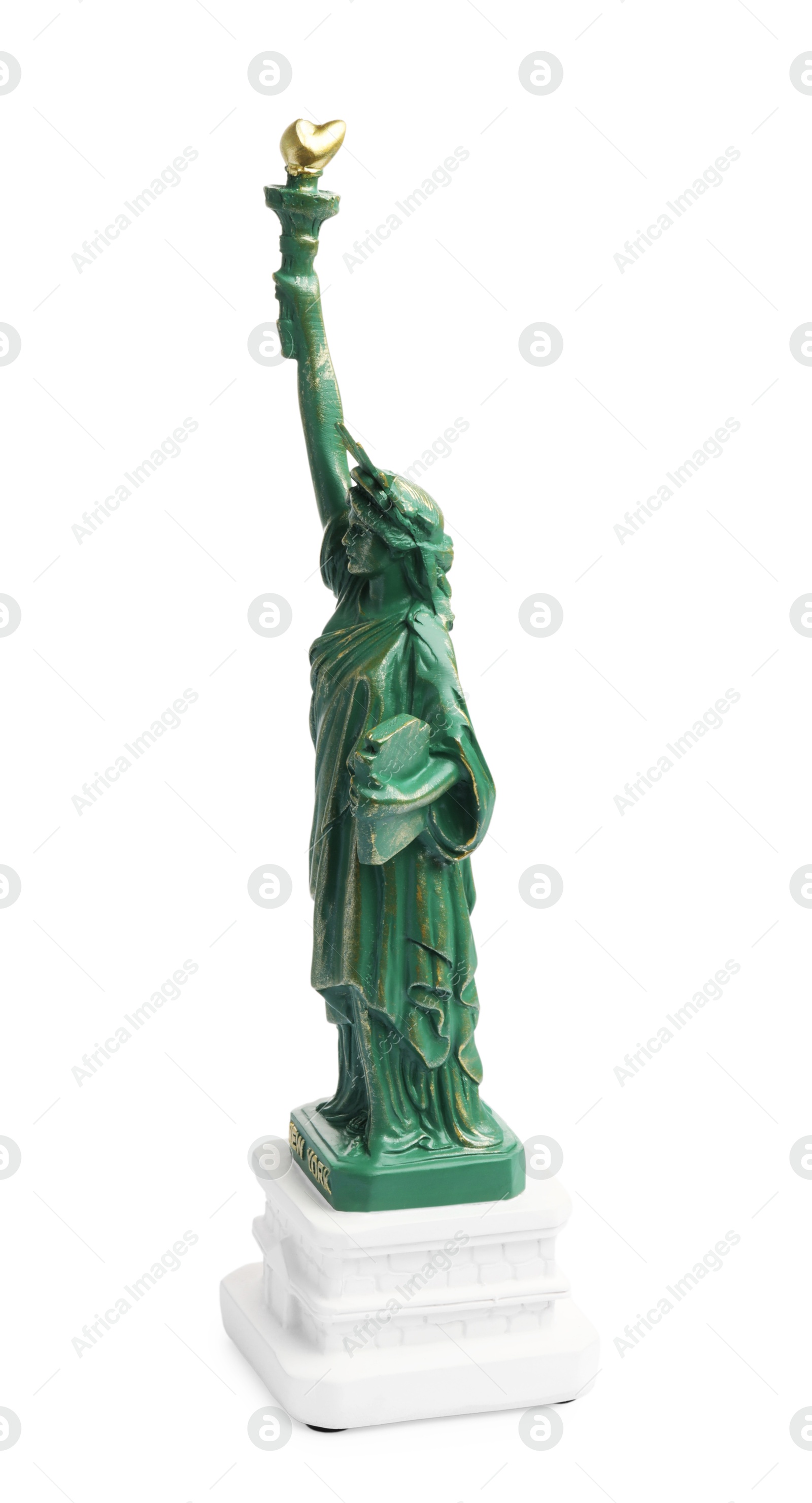 Photo of Statue of Liberty isolated on white. Symbol of freedom