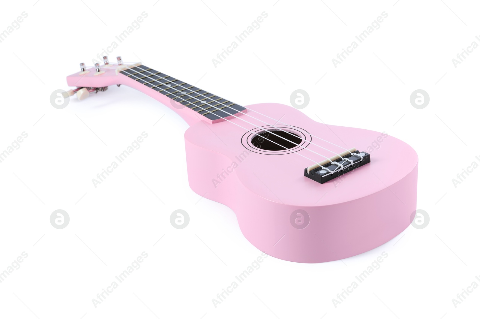 Photo of One ukulele isolated on white. String musical instrument