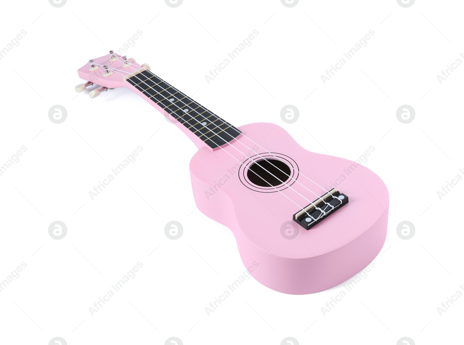 Photo of One ukulele isolated on white. String musical instrument