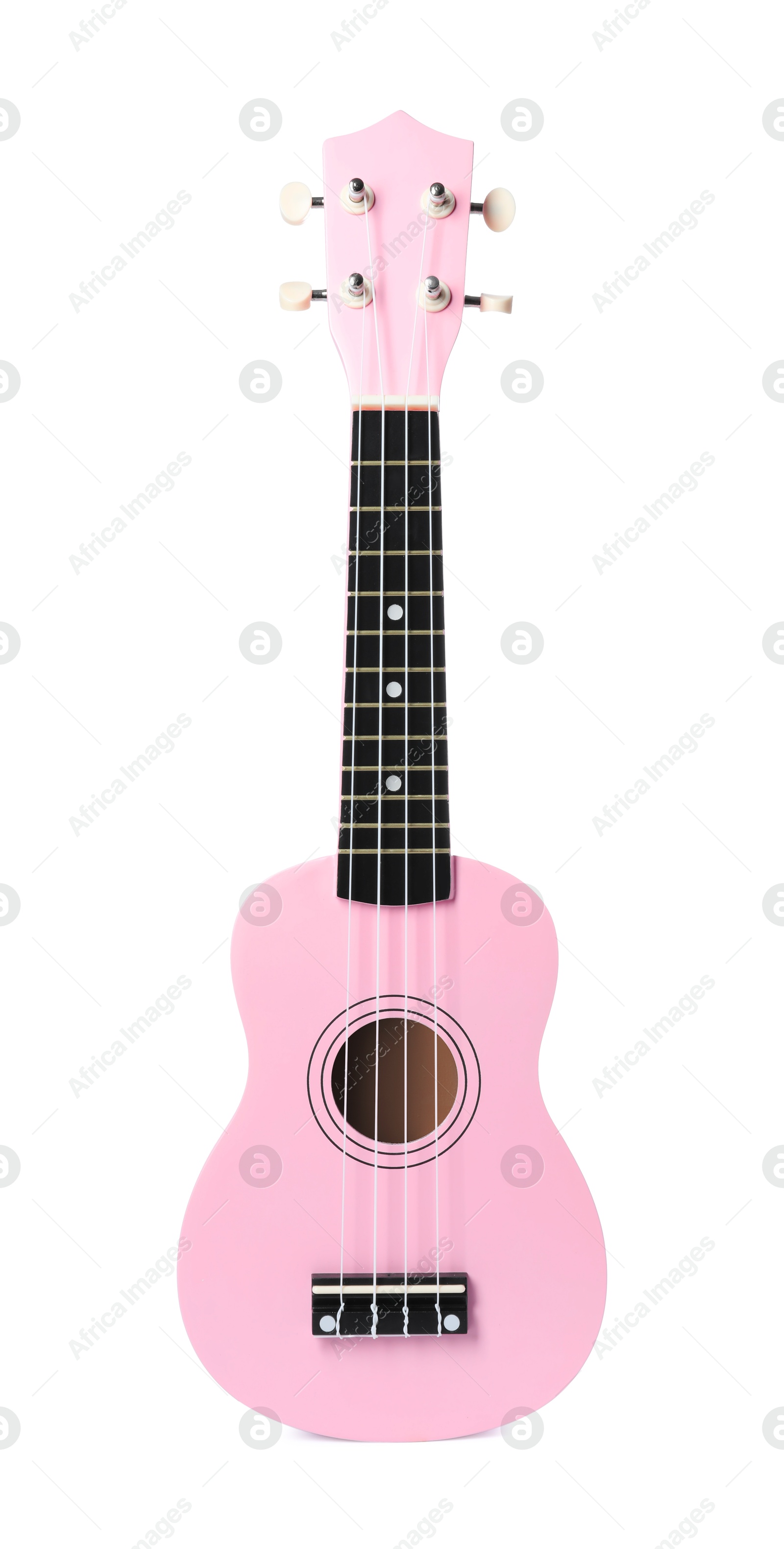 Photo of One ukulele isolated on white. String musical instrument