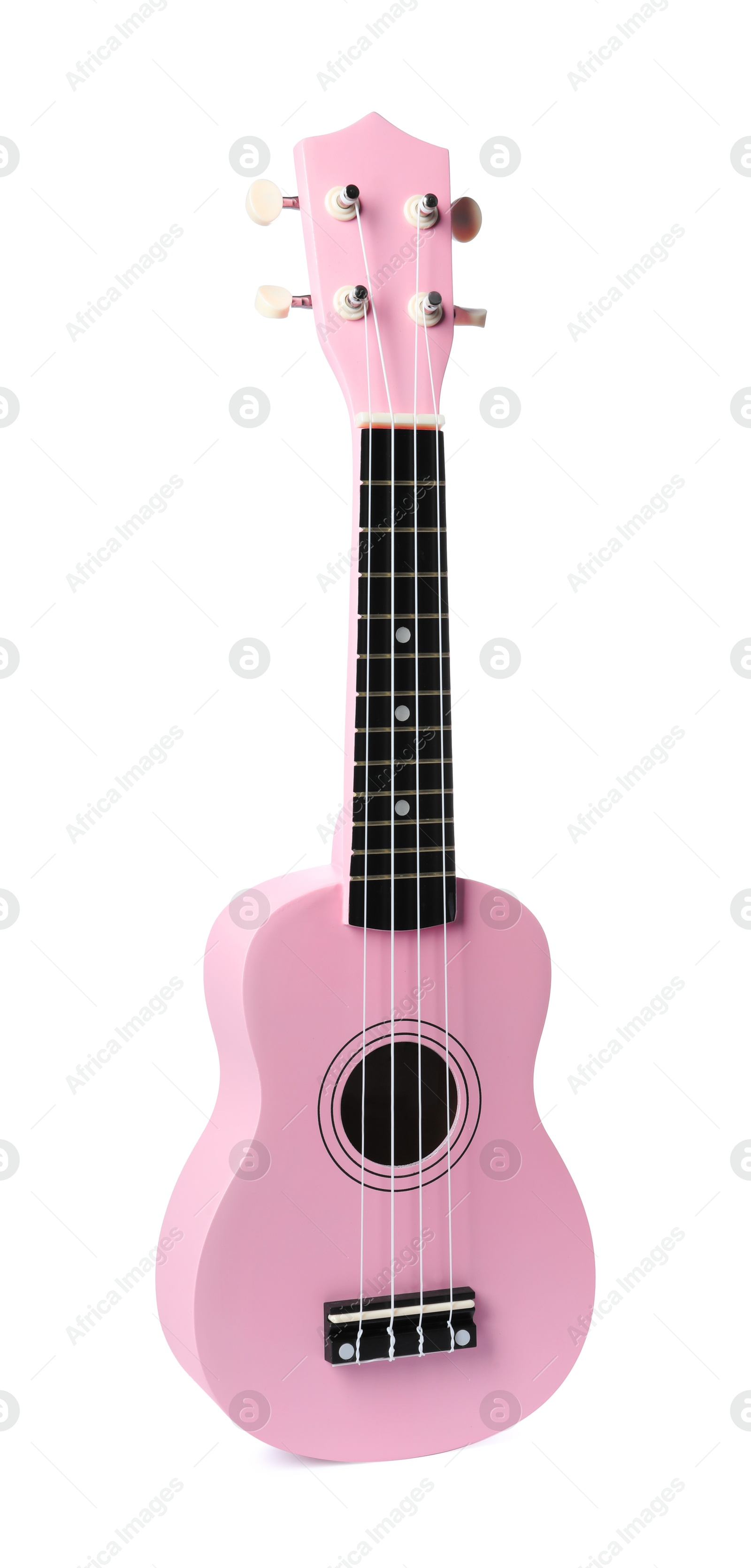 Photo of One ukulele isolated on white. String musical instrument