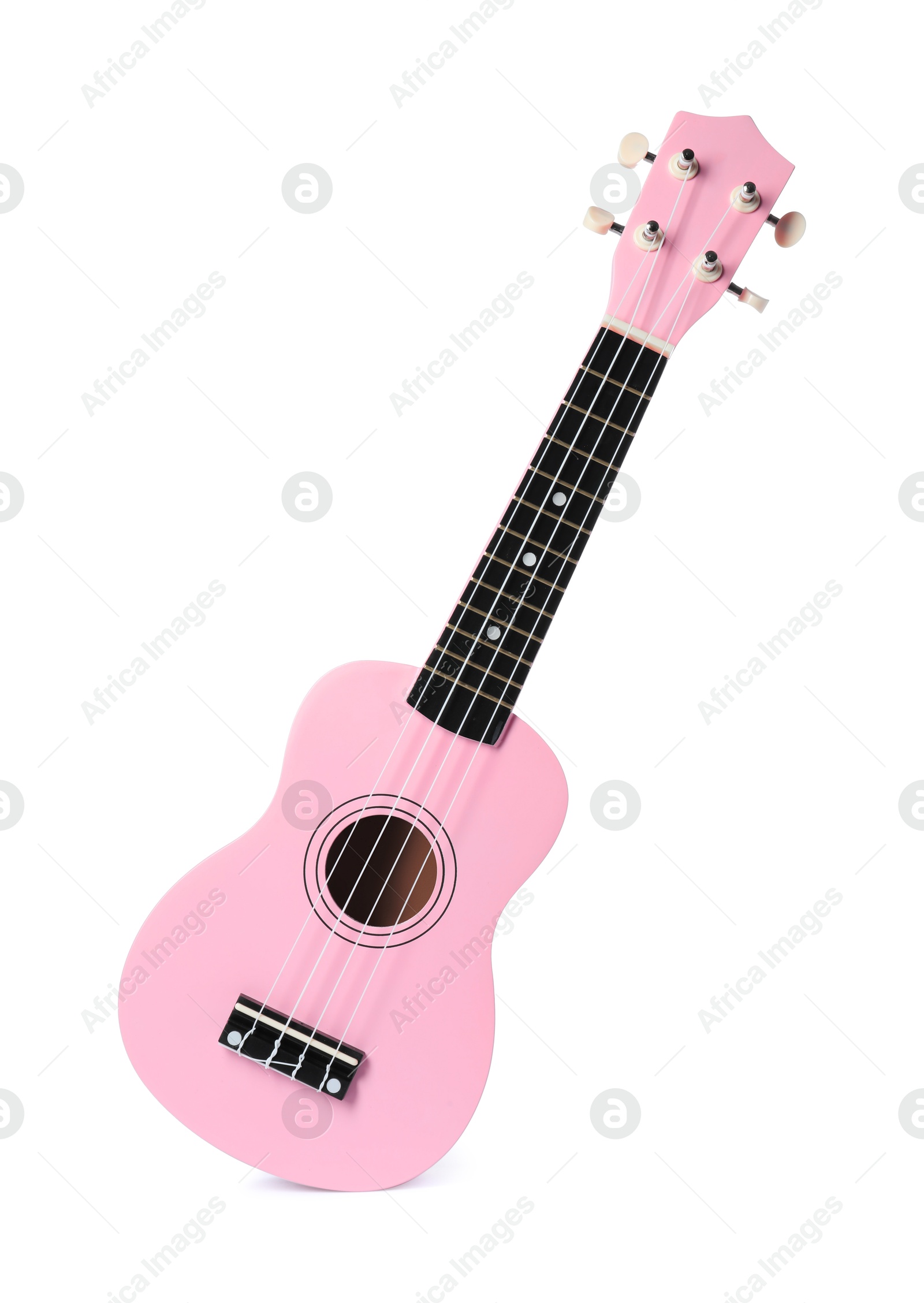 Photo of One ukulele isolated on white. String musical instrument