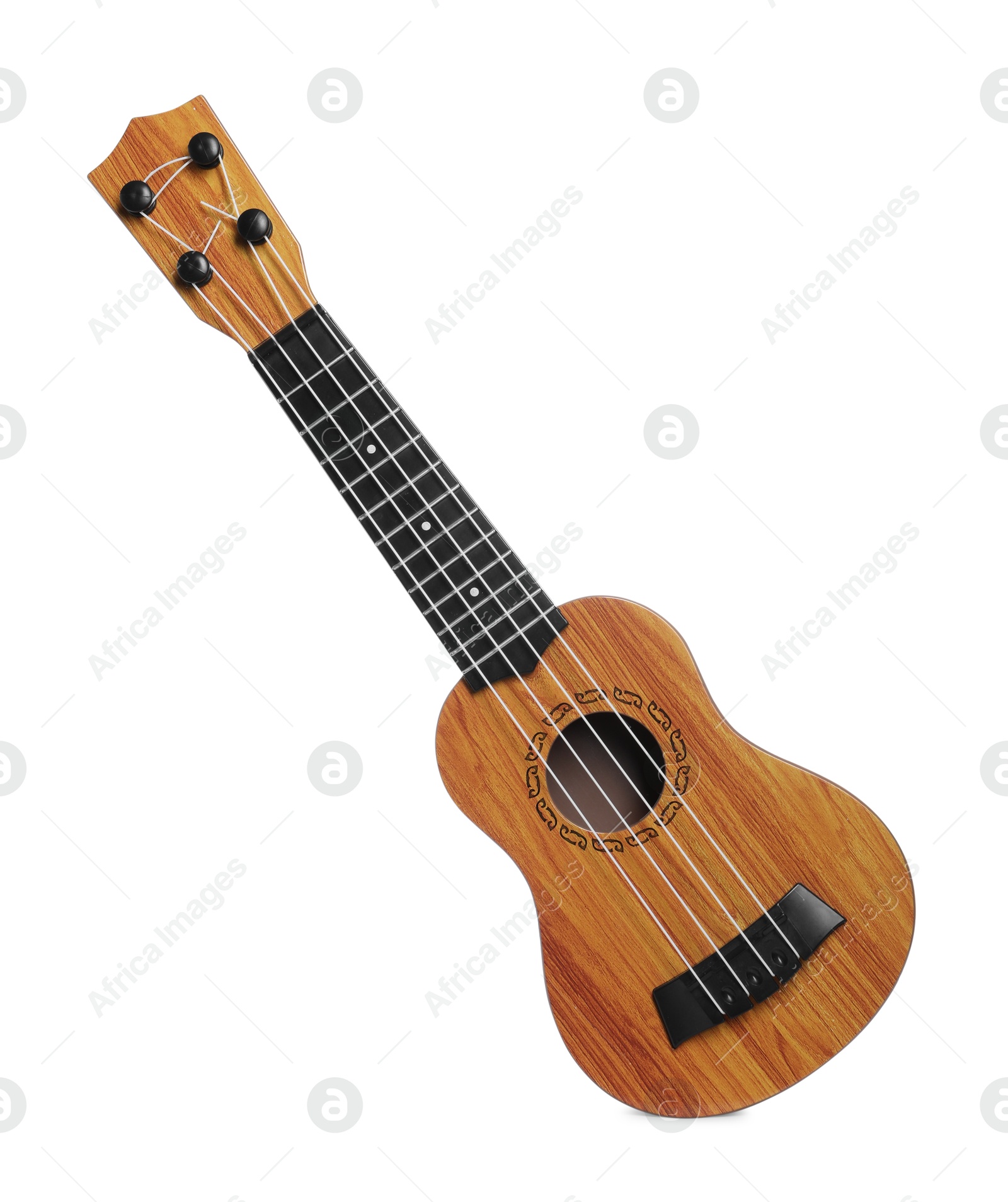 Photo of One ukulele isolated on white. String musical instrument