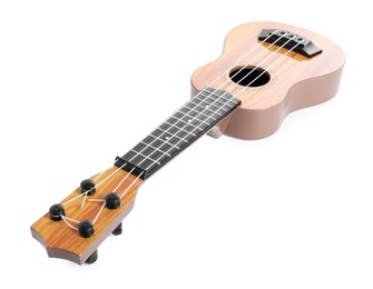 Photo of One ukulele isolated on white. String musical instrument