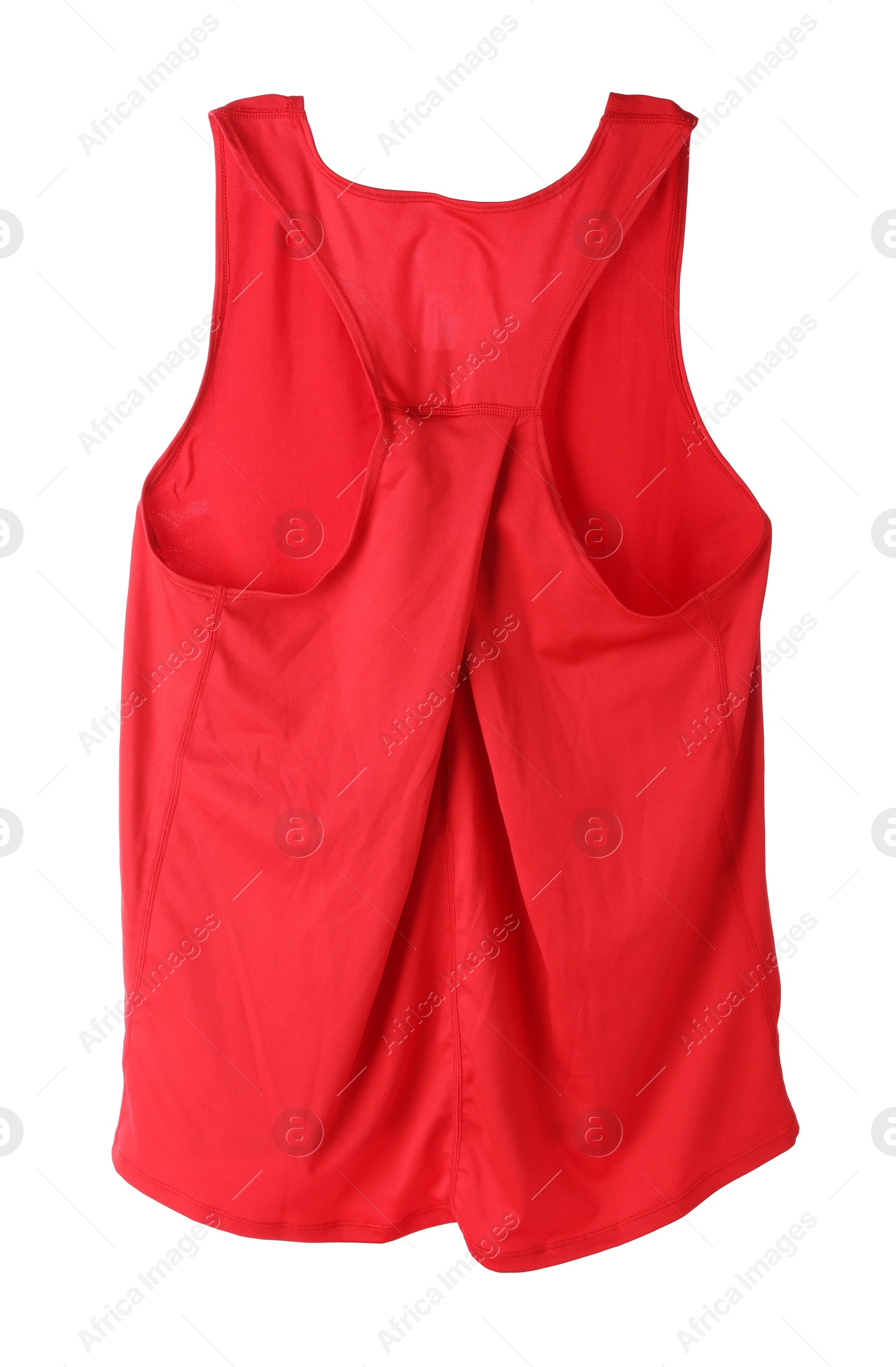 Photo of One sports tank top in air isolated on white