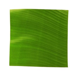 Photo of Piece of banana leaf isolated on white, top view. Traditional meal serving