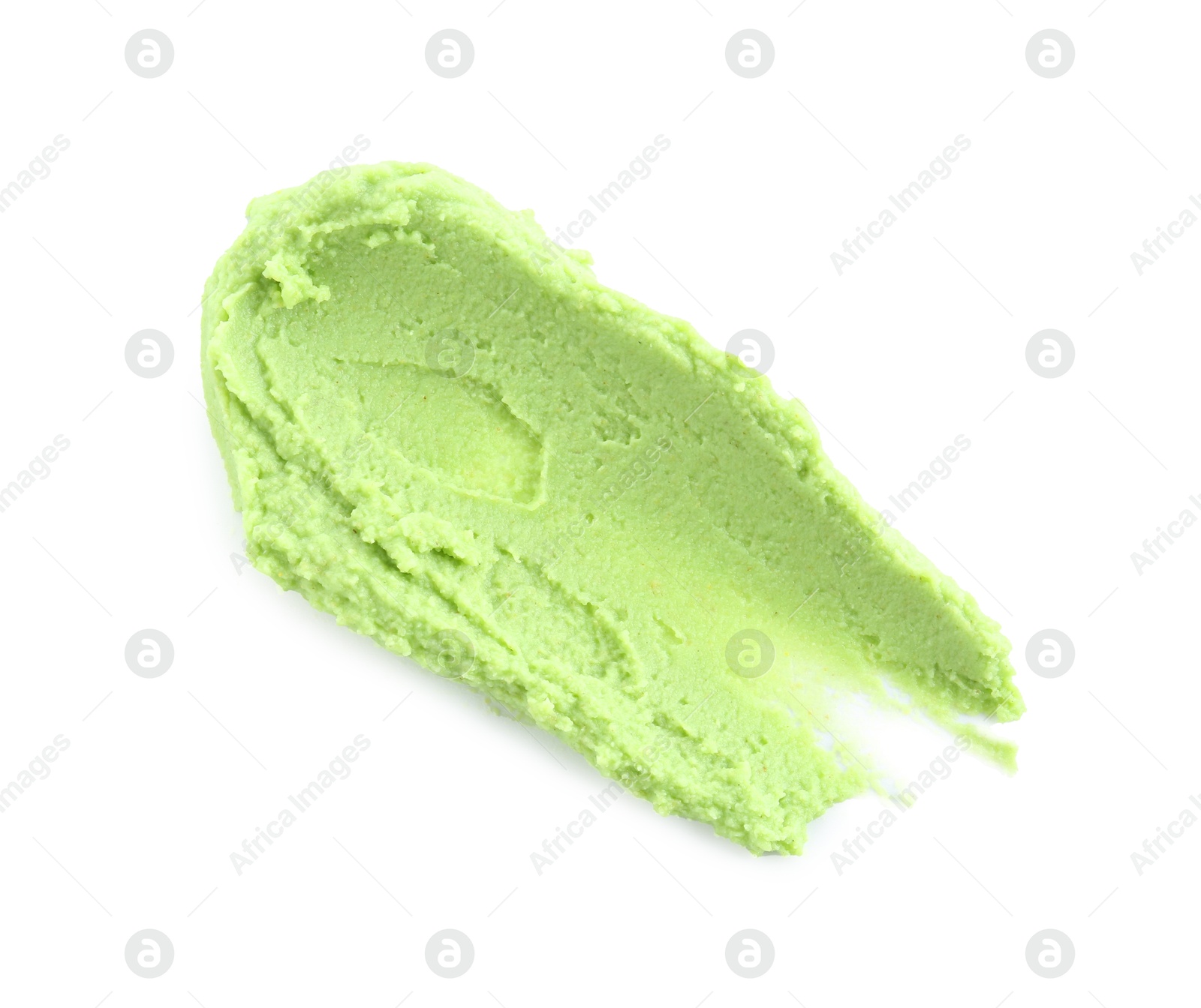 Photo of Hot wasabi paste isolated on white, top view